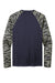 Sport-Tek ST376LS Mens Drift Camo Colorblock Moisture Wicking Long Sleeve Crewneck T-Shirt True Navy Blue Flat Back