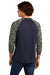 Sport-Tek ST376LS Mens Drift Camo Colorblock Moisture Wicking Long Sleeve Crewneck T-Shirt True Navy Blue Model Back