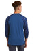 Sport-Tek ST376LS Mens Drift Camo Colorblock Moisture Wicking Long Sleeve Crewneck T-Shirt True Royal Blue Model Back