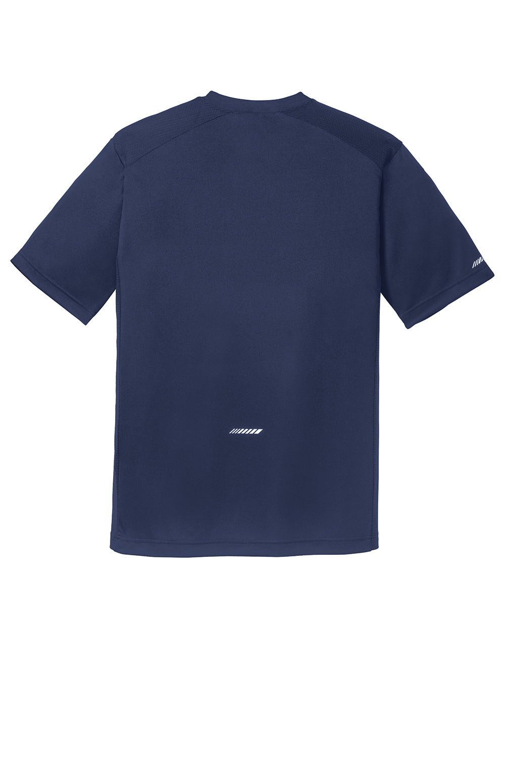 Sport-Tek ST380 Mens Elevate Moisture Wicking Short Sleeve Crewneck T-Shirt True Navy Blue Flat Back