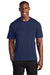 Sport-Tek ST380 Mens Elevate Moisture Wicking Short Sleeve Crewneck T-Shirt True Navy Blue Model Front