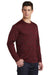 Sport-Tek ST390LS Mens Electric Heather Moisture Wicking Long Sleeve Crewneck T-Shirt Deep Red Black Electric Model 3q