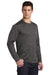 Sport-Tek ST390LS Mens Electric Heather Moisture Wicking Long Sleeve Crewneck T-Shirt Grey Black Electric Model 3q