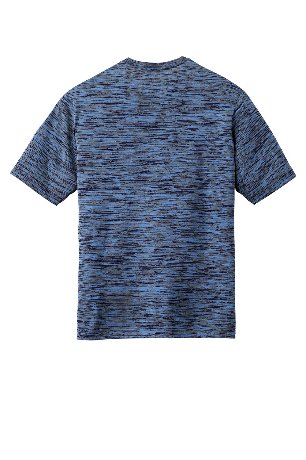 Sport-Tek ST390 Mens Electric Heather Moisture Wicking Short Sleeve Crewneck T-Shirt Carolina Blue/True Navy Blue Electric Flat Back