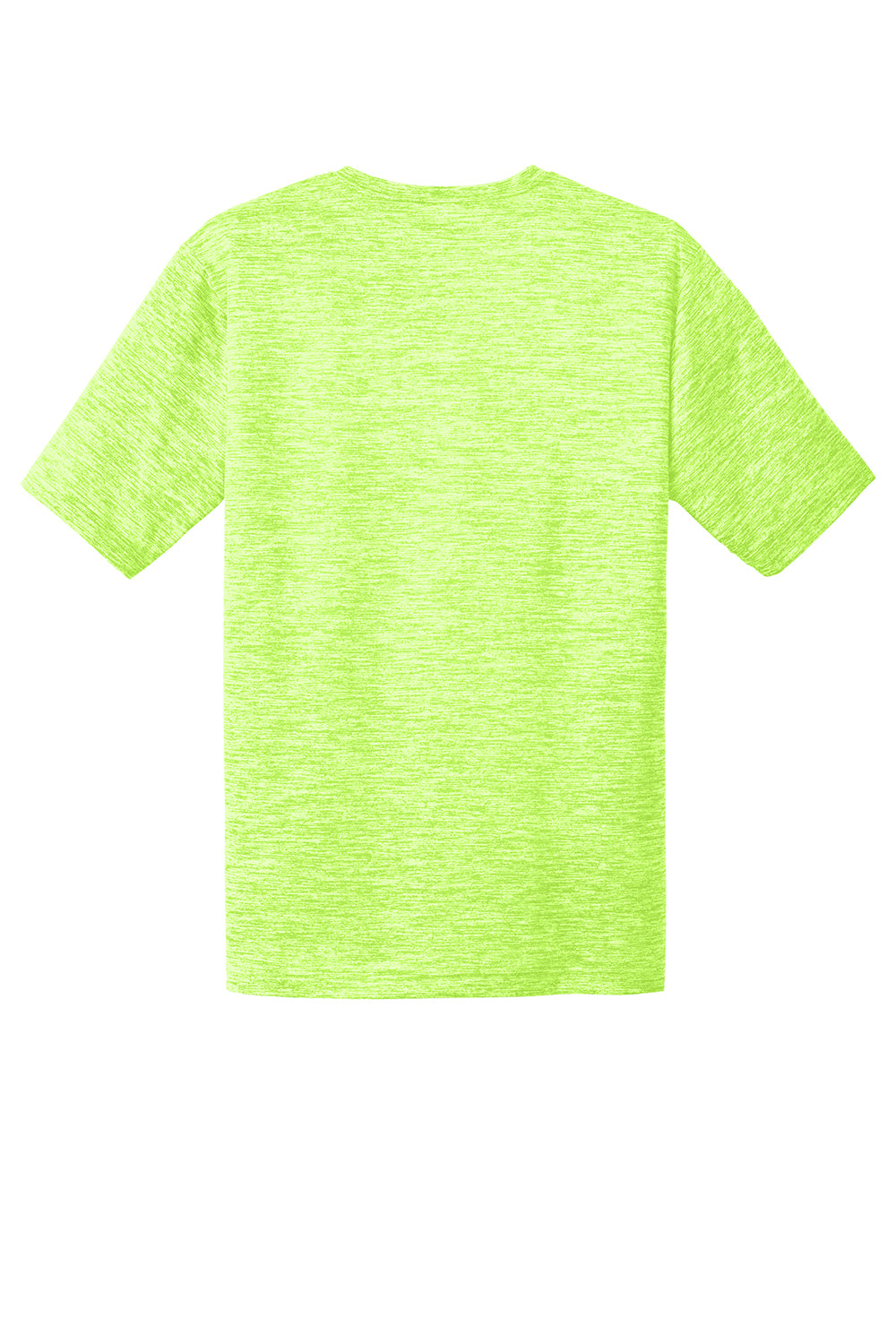 Sport-Tek ST390 Mens Electric Heather Moisture Wicking Short Sleeve Crewneck T-Shirt Lime Shock Green Electric Flat Back