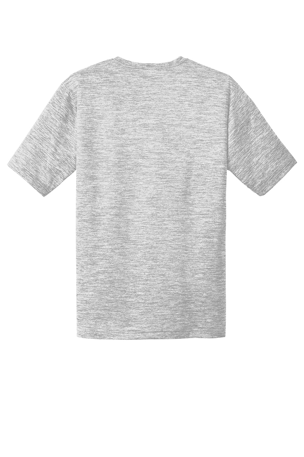 Sport-Tek ST390 Mens Electric Heather Moisture Wicking Short Sleeve Crewneck T-Shirt Silver Grey Electric Flat Back