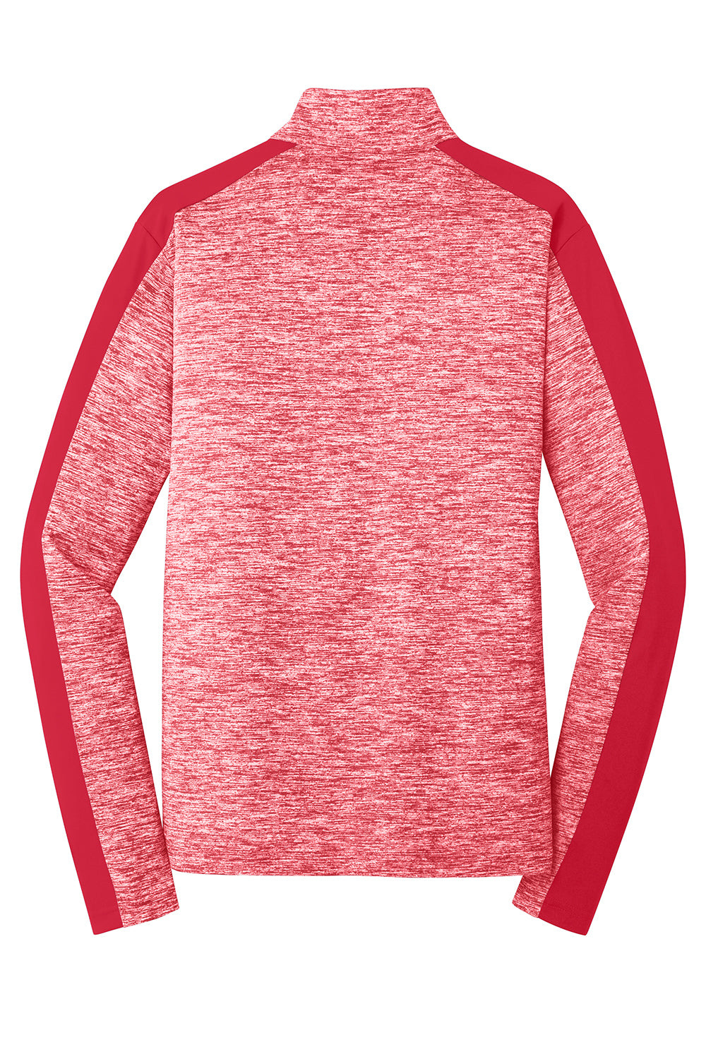 Sport-Tek ST397 Mens Electric Heather Moisture Wicking 1/4 Zip Sweatshirt Deep Red Electric/Deep Red Flat Back