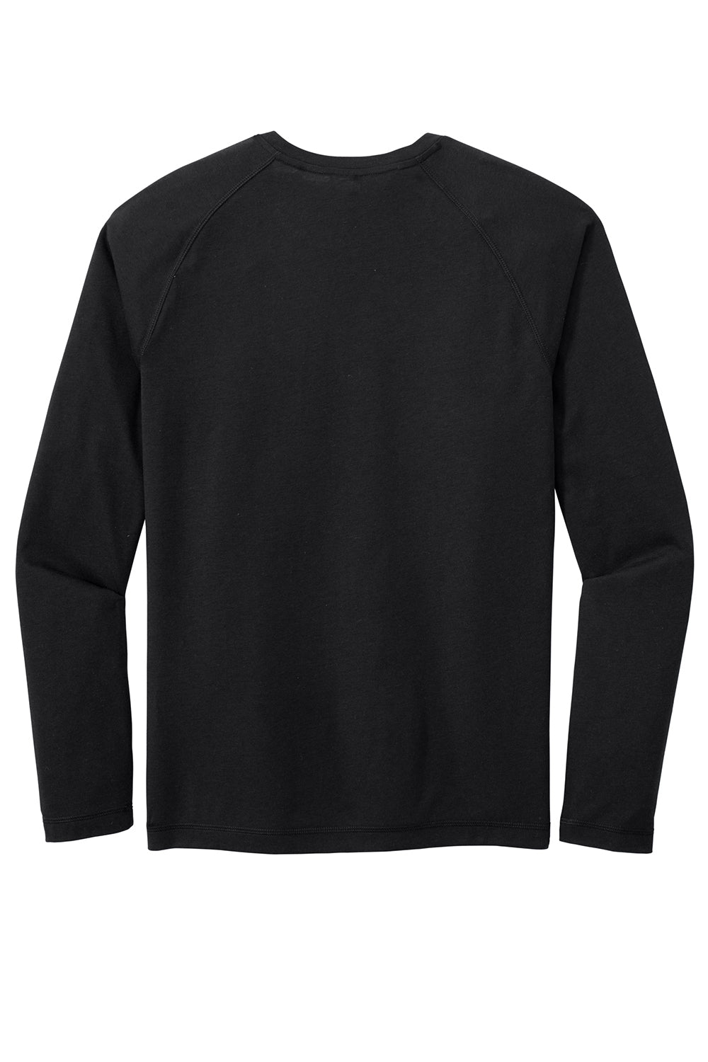 Sport-Tek ST400LS Mens Moisture Wicking Long Sleeve Crewneck T-Shirt Black Flat Back