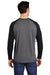 Sport-Tek ST400LS Mens Moisture Wicking Long Sleeve Crewneck T-Shirt Heather Dark Grey/Black Model Back