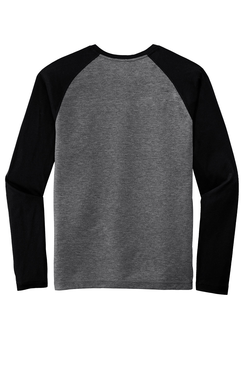 Sport-Tek ST400LS Mens Moisture Wicking Long Sleeve Crewneck T-Shirt Heather Dark Grey/Black Flat Back