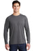 Sport-Tek ST400LS Mens Moisture Wicking Long Sleeve Crewneck T-Shirt Heather Dark Grey Model Front