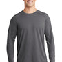 Sport-Tek Mens Moisture Wicking Long Sleeve Crewneck T-Shirt - Heather Dark Grey