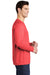 Sport-Tek ST400LS Mens Moisture Wicking Long Sleeve Crewneck T-Shirt Heather True Red Model Side