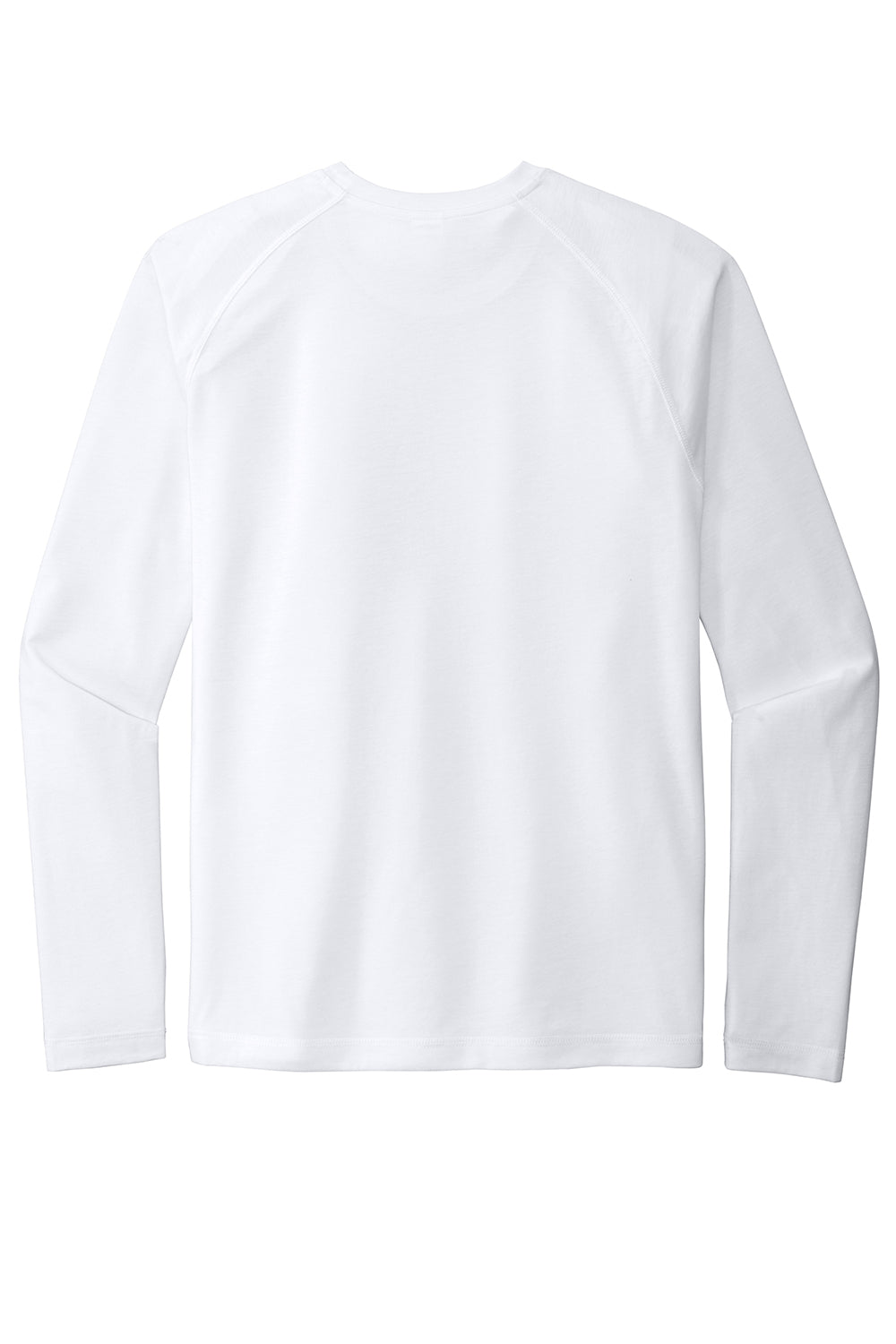 Sport-Tek ST400LS Mens Moisture Wicking Long Sleeve Crewneck T-Shirt White Flat Back