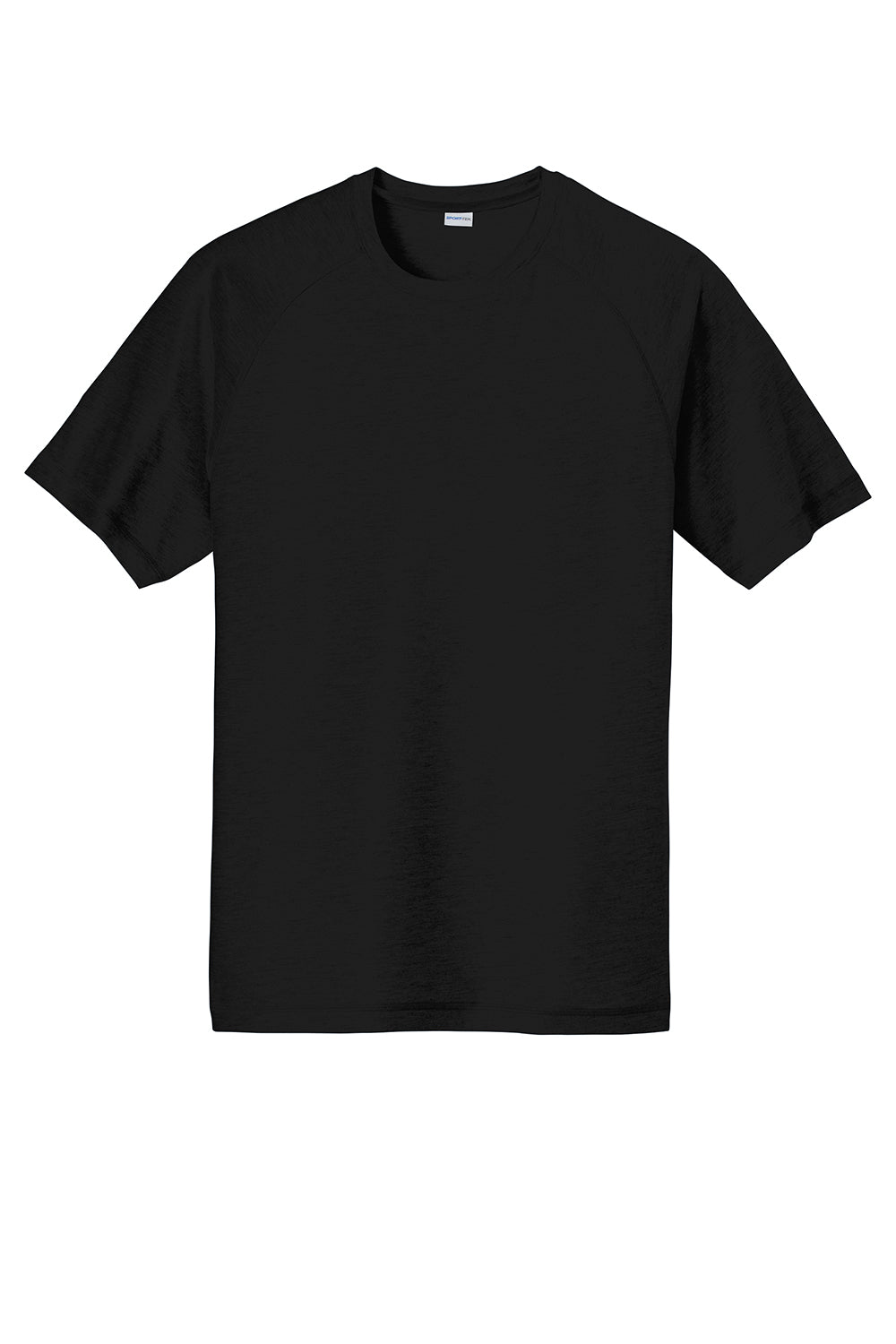 Sport-Tek ST400 Mens Moisture Wicking Short Sleeve Crewneck T-Shirt Black Flat Front