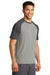 Sport-Tek ST400 Mens Moisture Wicking Short Sleeve Crewneck T-Shirt Heather Light Grey/Heather Dark Grey Model 3q