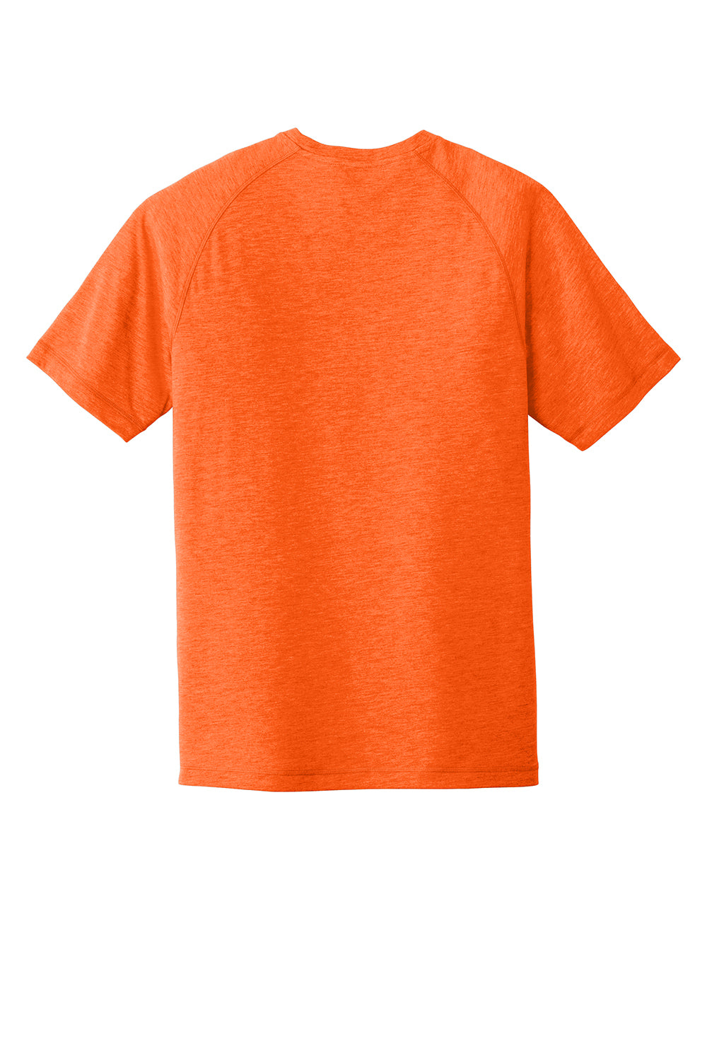 Sport-Tek ST400 Mens Moisture Wicking Short Sleeve Crewneck T-Shirt Heather Deep Orange Flat Back