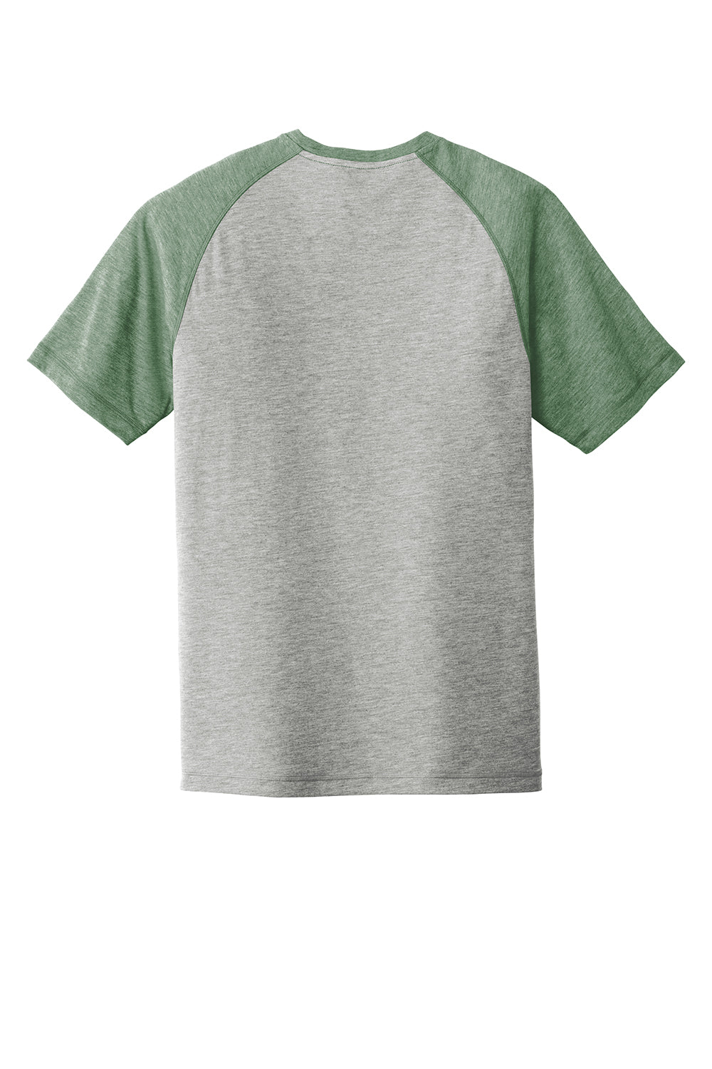 Sport-Tek ST400 Mens Moisture Wicking Short Sleeve Crewneck T-Shirt Heather Light Grey/Heather Forest Green Flat Back