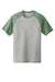 Sport-Tek ST400 Mens Moisture Wicking Short Sleeve Crewneck T-Shirt Heather Light Grey/Heather Forest Green Flat Front