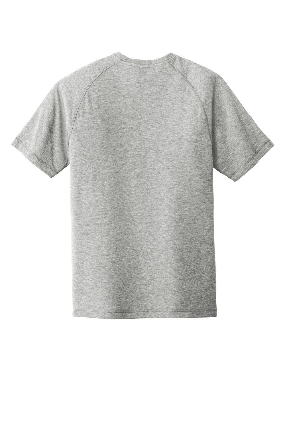 Sport-Tek ST400 Mens Moisture Wicking Short Sleeve Crewneck T-Shirt Heather Light Grey Flat Back