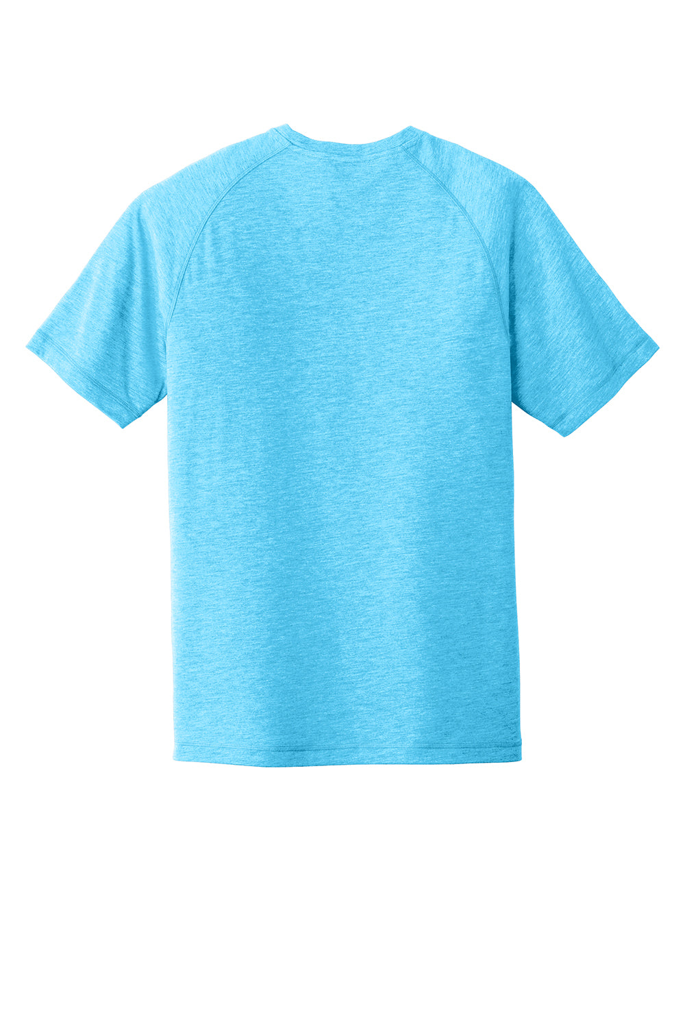 Sport-Tek ST400 Mens Moisture Wicking Short Sleeve Crewneck T-Shirt Heather Pond Blue Flat Back