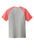 Sport-Tek ST400 Mens Moisture Wicking Short Sleeve Crewneck T-Shirt Heather Light Grey/Heather True Red Flat Back