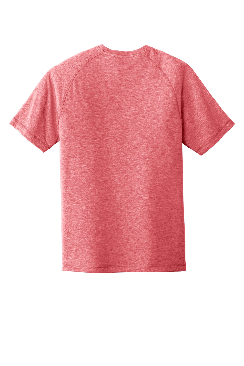 Sport-Tek ST400 Mens Moisture Wicking Short Sleeve Crewneck T-Shirt Heather True Red Flat Back