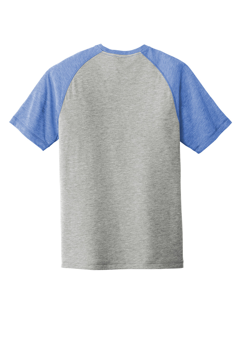 Sport-Tek ST400 Mens Moisture Wicking Short Sleeve Crewneck T-Shirt Heather Light Grey/Heather True Royal Blue Flat Back