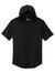 Sport-Tek ST404 Mens Moisture Wicking Short Sleeve Hooded T-Shirt Hoodie Black Flat Front