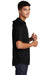 Sport-Tek ST404 Mens Moisture Wicking Short Sleeve Hooded T-Shirt Hoodie Black Model Side