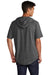 Sport-Tek ST404 Mens Moisture Wicking Short Sleeve Hooded T-Shirt Hoodie Heather Dark Grey Model Back