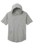 Sport-Tek ST404 Mens Moisture Wicking Short Sleeve Hooded T-Shirt Hoodie Heather Light Grey Flat Front