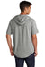 Sport-Tek ST404 Mens Moisture Wicking Short Sleeve Hooded T-Shirt Hoodie Heather Light Grey Model Back