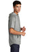 Sport-Tek ST404 Mens Moisture Wicking Short Sleeve Hooded T-Shirt Hoodie Heather Light Grey Model Side