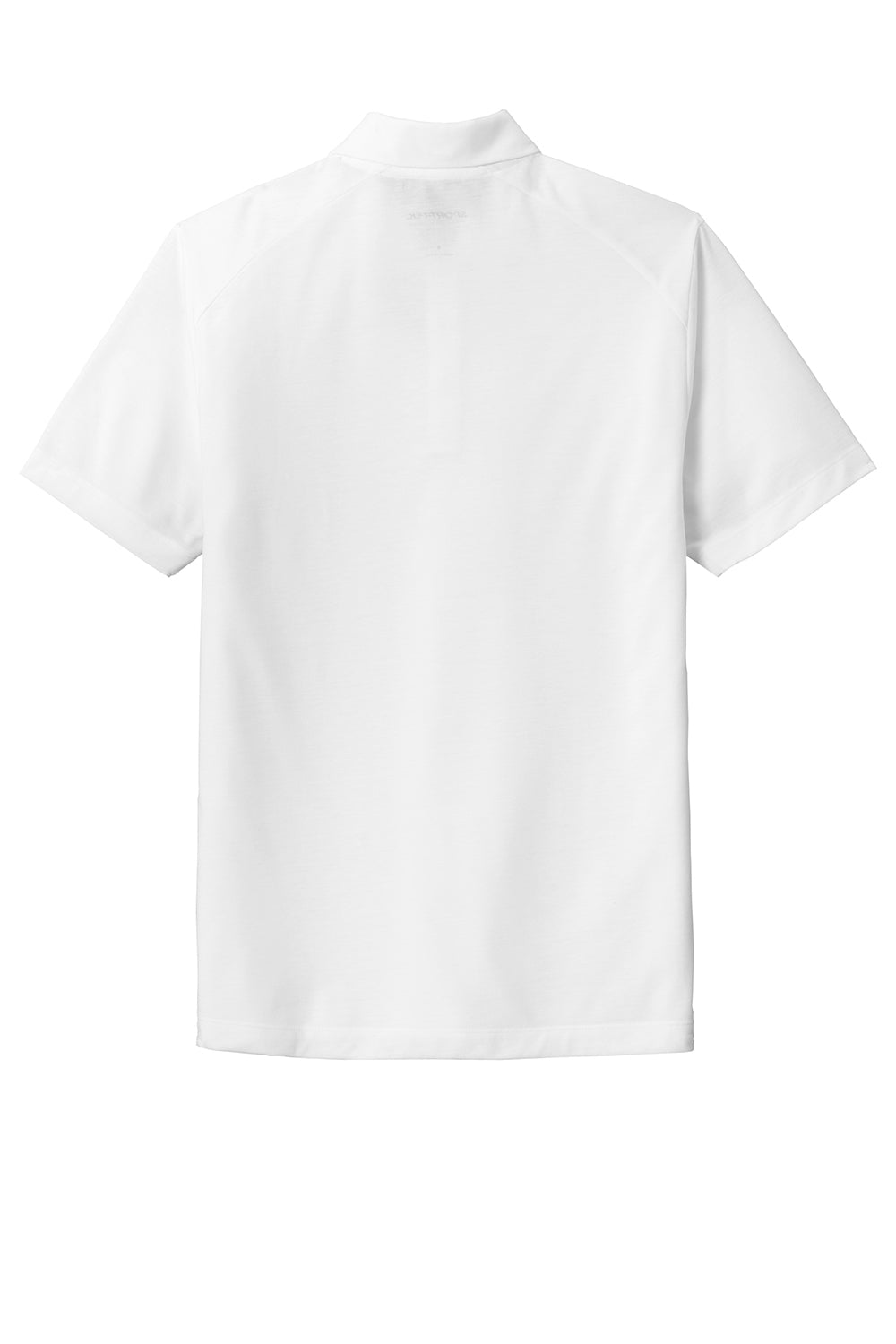 Sport-Tek ST405 Mens Moisture Wicking Short Sleeve Polo Shirt White Flat Back