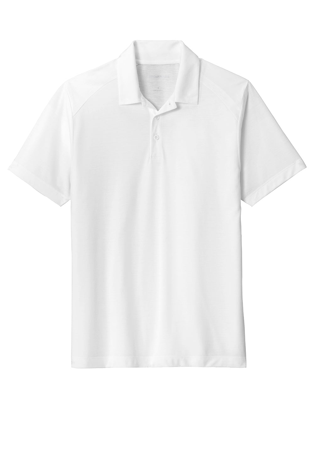 Sport-Tek ST405 Mens Moisture Wicking Short Sleeve Polo Shirt White Flat Front