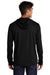 Sport-Tek ST406 Mens Moisture Wicking Long Sleeve Hooded T-Shirt Hoodie Black Model Back