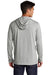 Sport-Tek ST406 Mens Moisture Wicking Long Sleeve Hooded T-Shirt Hoodie Heather Light Grey Model Back