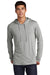 Sport-Tek ST406 Mens Moisture Wicking Long Sleeve Hooded T-Shirt Hoodie Heather Light Grey Model Front