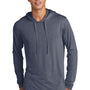 Sport-Tek Mens Moisture Wicking Long Sleeve Hooded T-Shirt Hoodie - Heather True Navy Blue