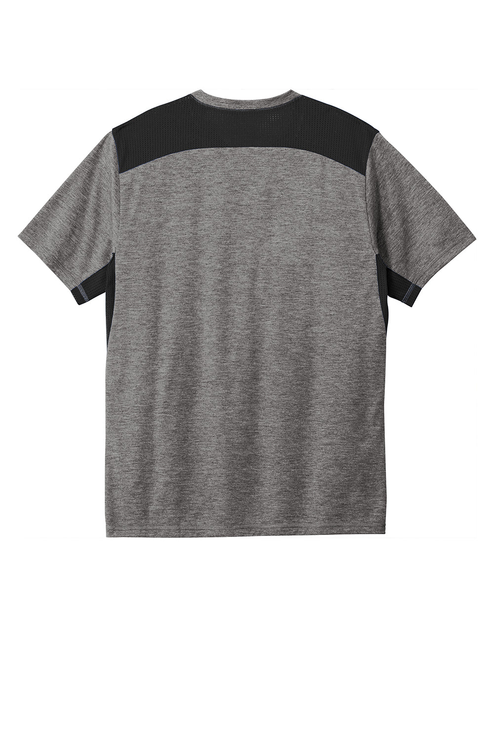 Sport-Tek ST410 Mens Draft Moisture Wicking Short Sleeve Crewneck T-Shirt Heather Dark Grey/Black Flat Back