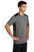 Sport-Tek ST410 Mens Draft Moisture Wicking Short Sleeve Crewneck T-Shirt Heather Dark Grey/Black Model 3q