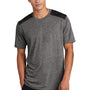 Sport-Tek Mens Draft Moisture Wicking Short Sleeve Crewneck T-Shirt - Heather Dark Grey/Black