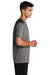 Sport-Tek ST410 Mens Draft Moisture Wicking Short Sleeve Crewneck T-Shirt Heather Dark Grey/Black Model Side