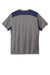 Sport-Tek ST410 Mens Draft Moisture Wicking Short Sleeve Crewneck T-Shirt Heather Dark Grey/True Navy Blue Flat Back