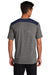 Sport-Tek ST410 Mens Draft Moisture Wicking Short Sleeve Crewneck T-Shirt Heather Dark Grey/True Navy Blue Model Back