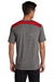 Sport-Tek ST410 Mens Draft Moisture Wicking Short Sleeve Crewneck T-Shirt Heather Dark Grey/True Red Model Back