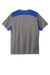 Sport-Tek ST410 Mens Draft Moisture Wicking Short Sleeve Crewneck T-Shirt Heather Dark Grey/True Royal Blue Flat Back