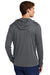 Sport-Tek ST420LSH Mens Posi-UV Pro Long Sleeve Hooded T-Shirt Hoodie Dark Smoke Grey Model Back