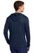 Sport-Tek ST420LSH Mens Posi-UV Pro Long Sleeve Hooded T-Shirt Hoodie True Navy Blue Model Back